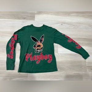 Green playboy long sleeve t shirt